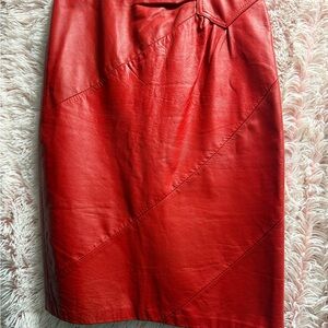 BB Dakota Red Asymmetrical Pencil Skirt